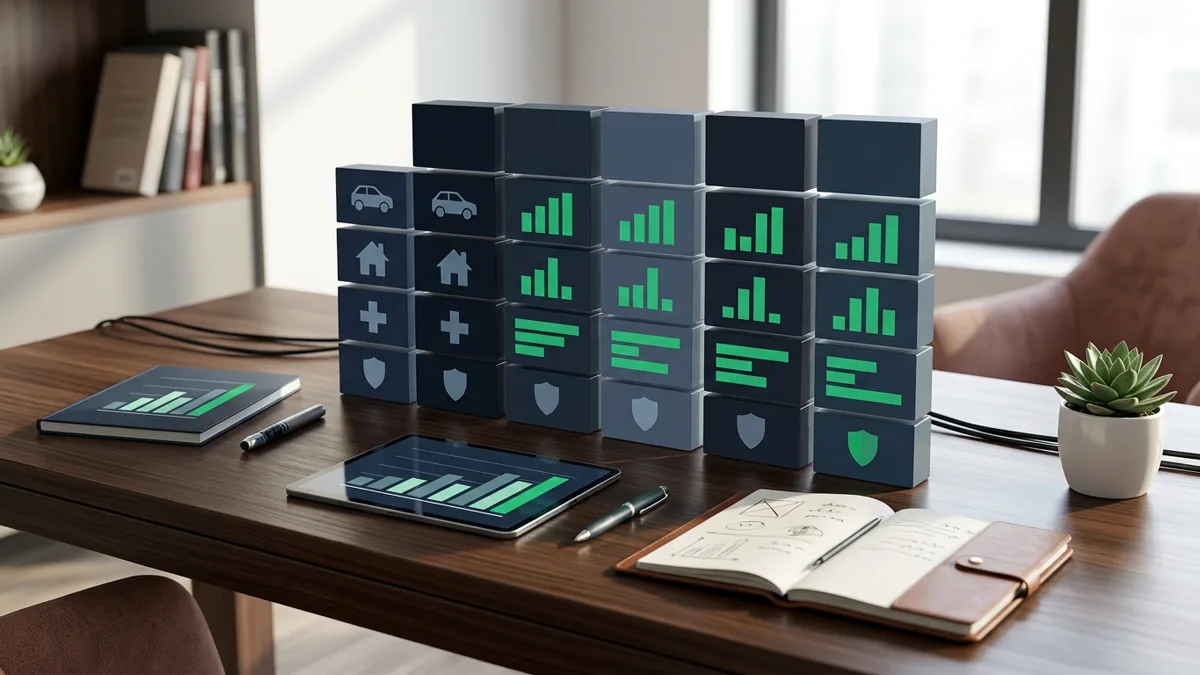 Ilustracja edukacyjna: tabela limitów i kolumn polisy komunikacyjnej, OrdinaryStreetWay, wymiary 1200x675